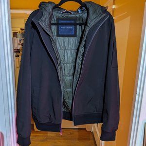 Tommy Hilfiger men's small black olive green softshell bomber jacket winter coat